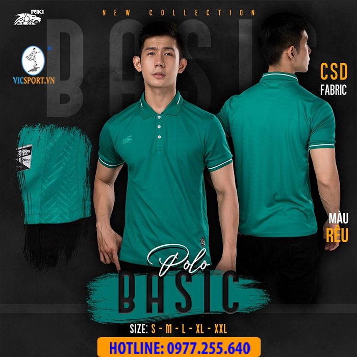 ÁO POLO DI CHUYỂN RIKI BASIC MÀU XANH RÊU