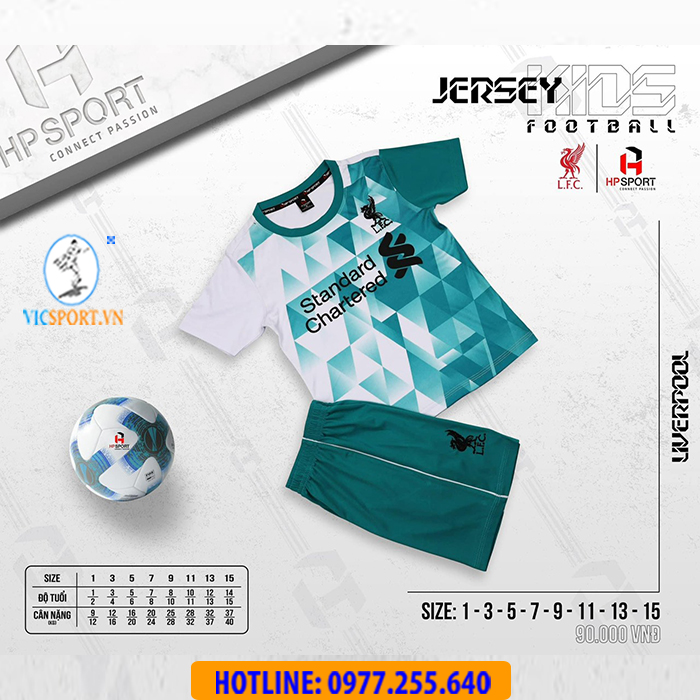 ÁO TRẺ EM CLB LIVERPOOL 2022-2023 TRẮNG XANH - Hình ảnh 2
