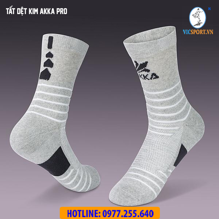 Tất dệt kim Akka Pro màu xám