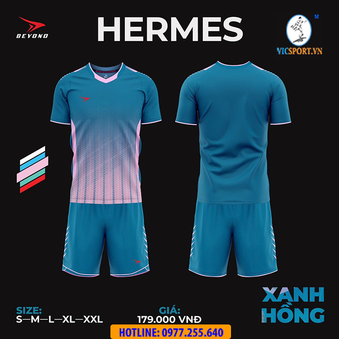ÁO ĐÁ BANH BEYONO HERMES XANH HỒNG - Hình ảnh 2