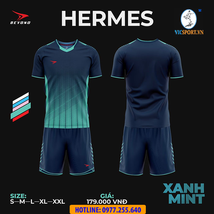 ÁO ĐÁ BANH BEYONO HERMES XANH MINT - Hình ảnh 2
