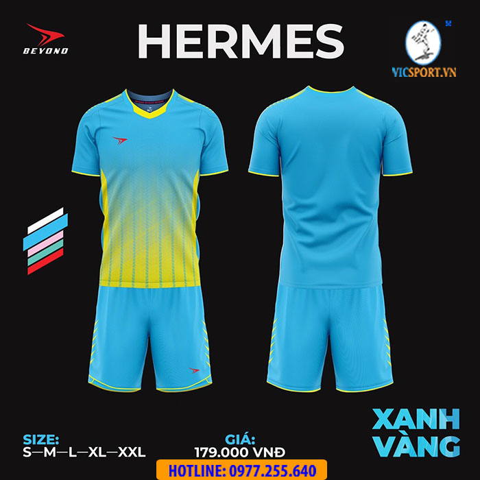 ÁO ĐÁ BANH BEYONO HERMES XANH VÀNG - Hình ảnh 2