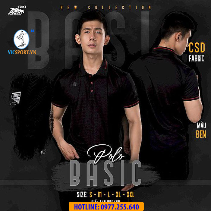 ÁO POLO DI CHUYỂN RIKI BASIC MÀU ĐEN