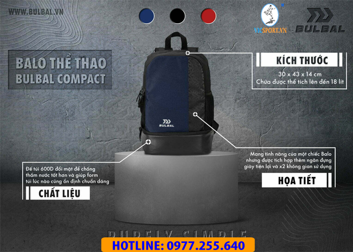 BALO BULBAL COMPACT MÀU ĐEN - Hình ảnh 2