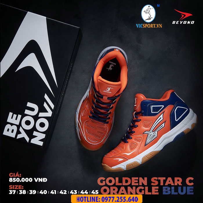 GIÀY BÓNG CHUYỀN BEYONO GOLDEN STAR C CAM XANH - Hình ảnh 3
