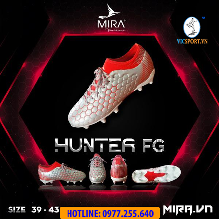 GIÀY ĐÁ BANH MIRA HUNTER FG MÀU BẠC - Hình ảnh 2