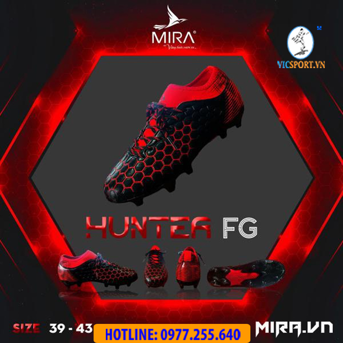 GIÀY ĐÁ BANH MIRA HUNTER FG MÀU ĐEN - Hình ảnh 2