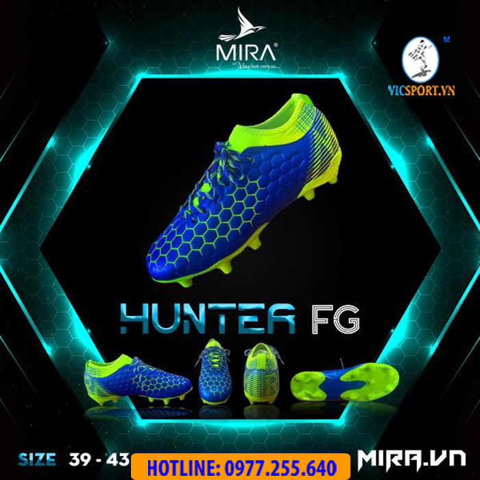 GIÀY ĐÁ BANH MIRA HUNTER FG MÀU XANH BÍCH - Hình ảnh 2