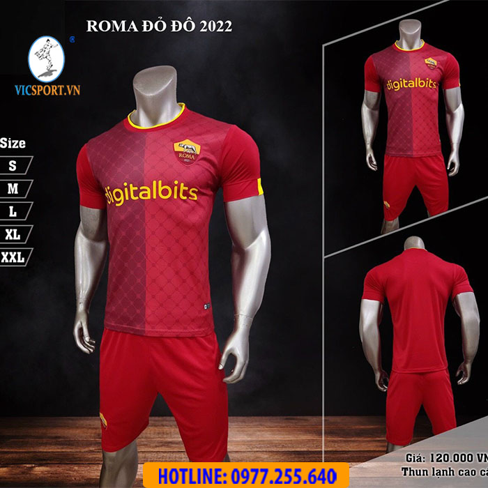 ÁO ĐÁ BANH CLB AS ROMA 2022-2023 SÂN NHÀ - Hình ảnh 5