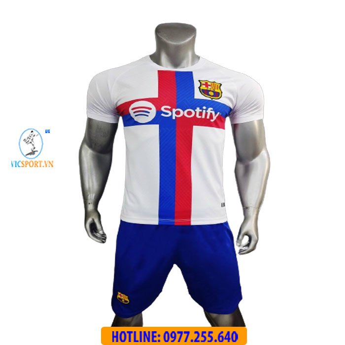 ÁO ĐÁ BANH CLB BARCELONA 2022-2023 MÀU TRẮNG - Hình ảnh 4