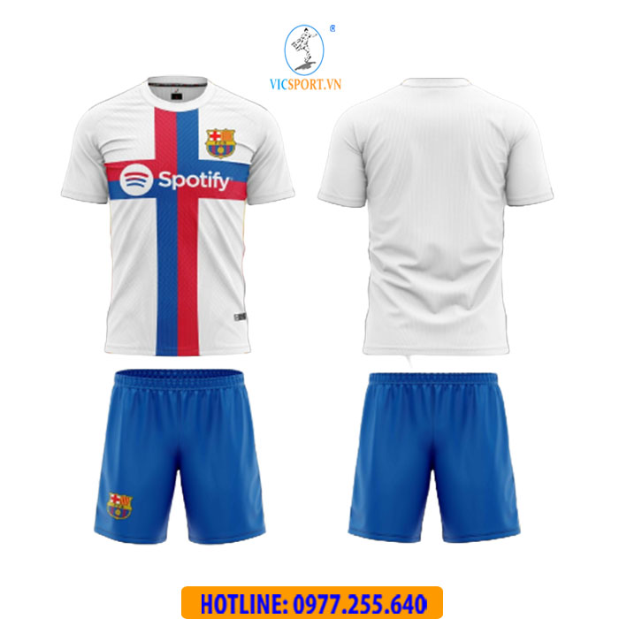 ÁO ĐÁ BANH CLB BARCELONA 2022-2023 MÀU TRẮNG - Hình ảnh 3