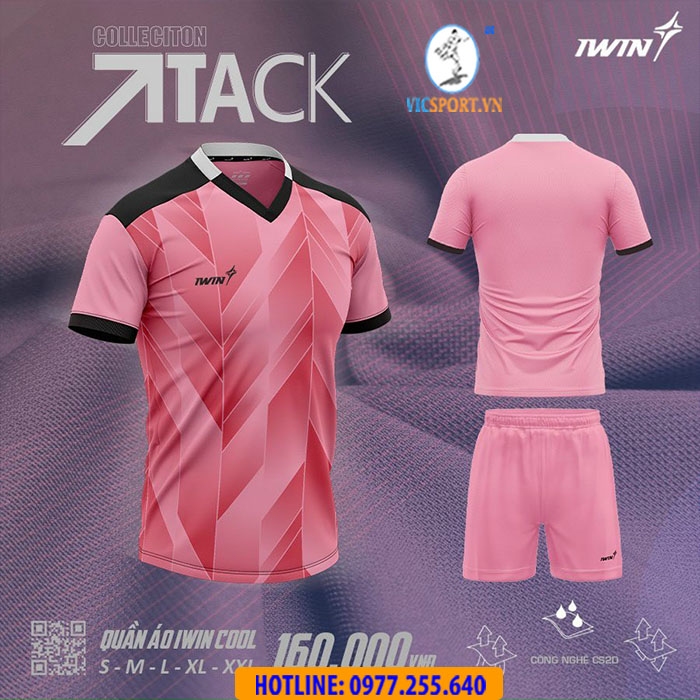 ÁO ĐÁ BANH IWIN COOL ATTACK A07 MÀU HỒNG - Hình ảnh 2