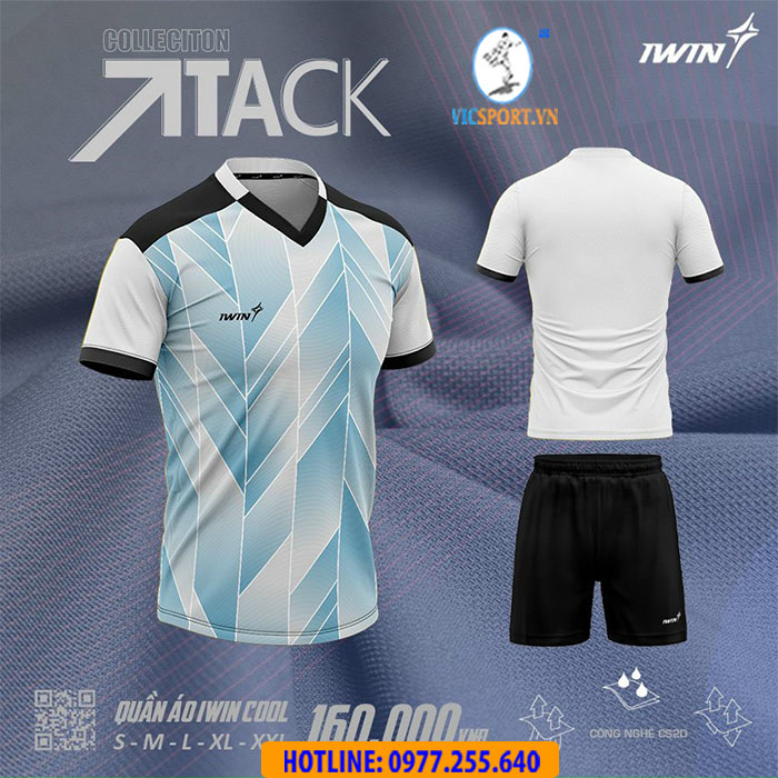 ÁO ĐÁ BANH IWIN COOL ATTACK A07 MÀU TRẮNG - Hình ảnh 2
