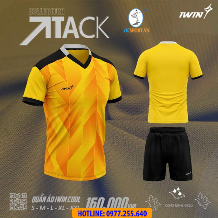 ÁO ĐÁ BANH IWIN COOL ATTACK A07 MÀU VÀNG - Hình ảnh 2