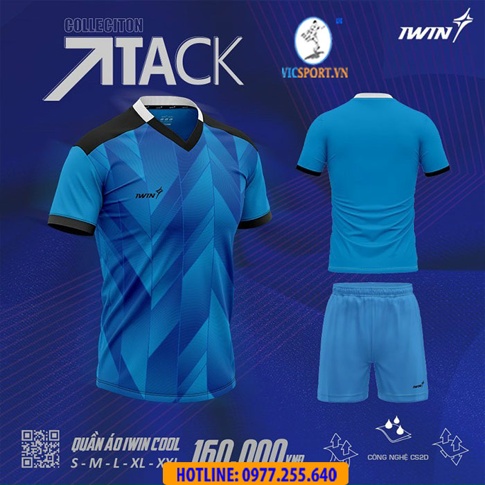 ÁO ĐÁ BANH IWIN COOL ATTACK A07 XANH DA - Hình ảnh 2