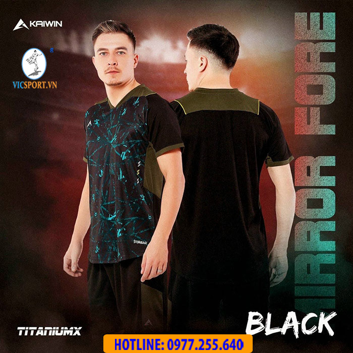 ÁO ĐÁ BANH KAIWIN MIRROR FORCE MÀU ĐEN
