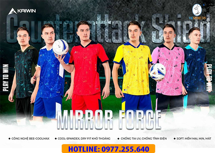 ÁO ĐÁ BANH KAIWIN MIRROR FORCE MÀU ĐEN - Hình ảnh 3