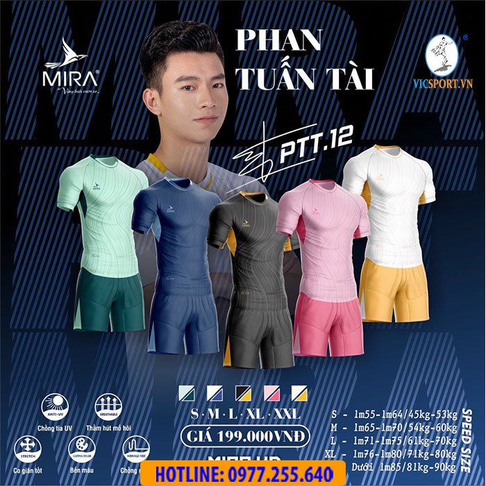 ÁO ĐÁ BANH MIRA PTT.12 MÀU ĐEN - Hình ảnh 5