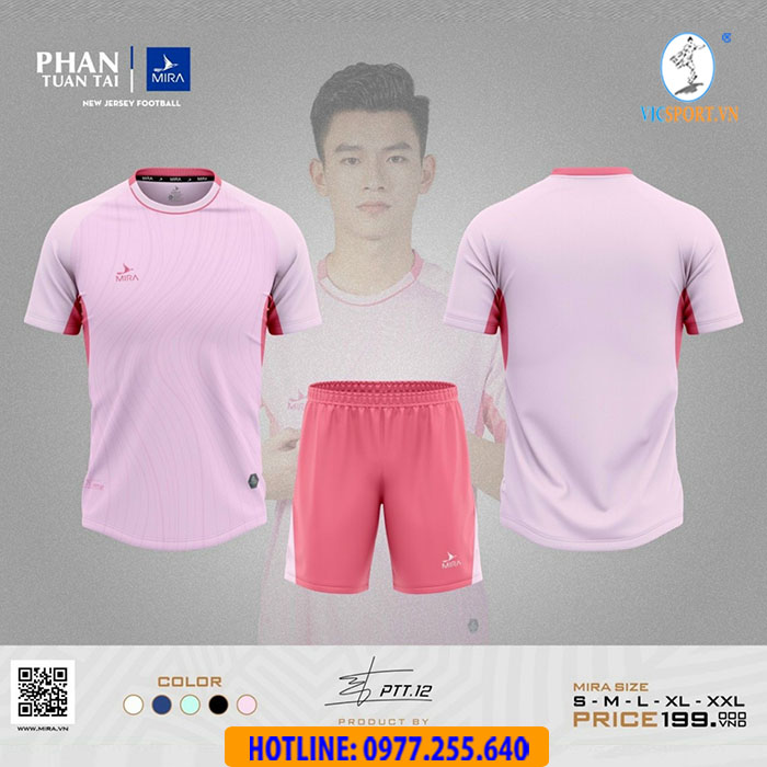 ÁO ĐÁ BANH MIRA PTT.12 MÀU HỒNG - Hình ảnh 7