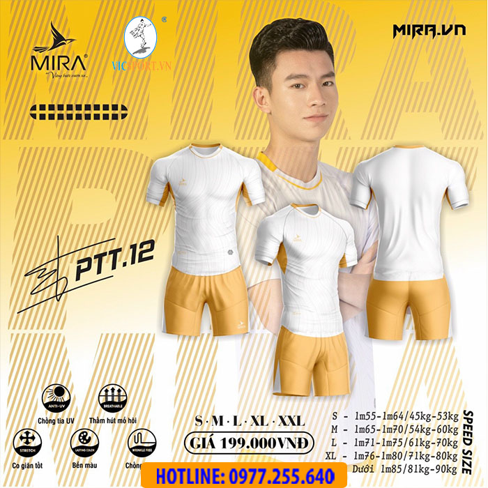 ÁO ĐÁ BANH MIRA PTT.12 MÀU TRẮNG - Hình ảnh 6