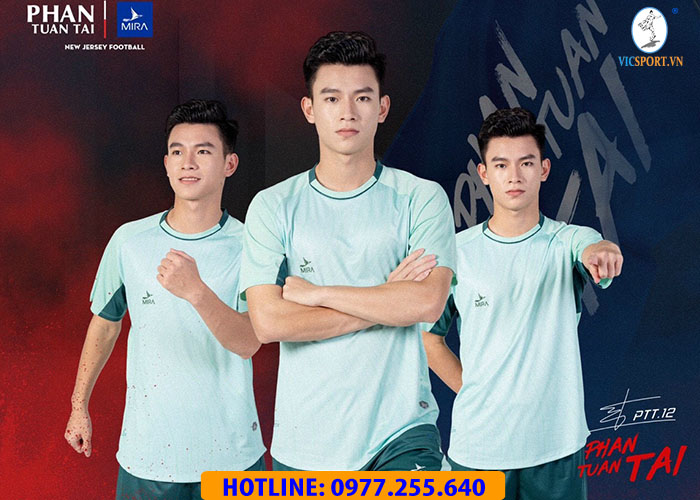 ÁO ĐÁ BANH MIRA PTT.12 MÀU XANH NGỌC