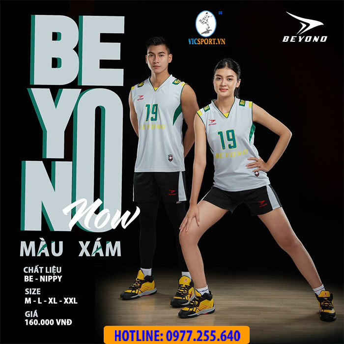 BỘ BÓNG CHUYỀN NỮ BEYONO NOW XÁM TRẮNG - Hình ảnh 4