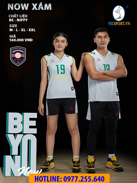 BỘ BÓNG CHUYỀN NỮ BEYONO NOW XÁM TRẮNG - Hình ảnh 7