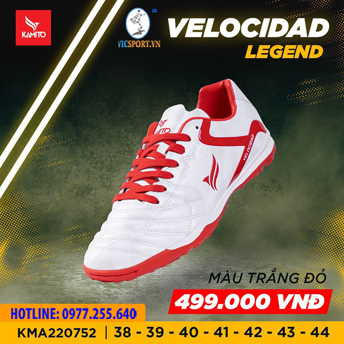 GIÀY ĐÁ BANH KAMITO VELOCIDAD LEGEND TF MÀU TRẮNG