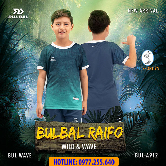 ÁO ĐÁ BANH TRẺ EM RAIFO MÀU XANH NHỚT - Hình ảnh 4
