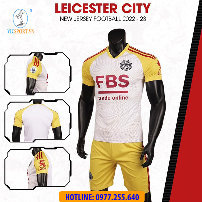 ÁO BÓNG ĐÁ CLB LEICESTER CITY 2022-2023 MÀU TRẮNG