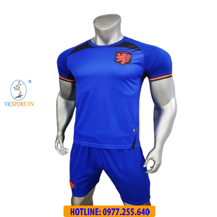 ÁO ĐÁ BANH ĐỘI TUYỂN HÀ LAN 2022 MÀU XANH - Hình ảnh 4