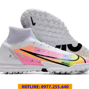 GIÀY ĐÁ BANH SF CỔ CAO NIKE MERCURIAL SUPERFLY 8 ACADEMY TF TRẮNG HỒNG