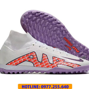 GIÀY ĐÁ BANH SF CỔ CAO NIKE ZOOM MERCUTIAL VAPOR 15 ACADEMY  TF TRẮNG TÍM