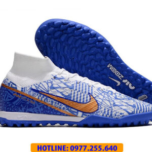 GIÀY ĐÁ BANH SF CỔ CAO NIKE ZOOM MERCUTIAL VAPOR 15 ACADEMY  TF TRẮNG XANH