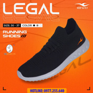 Giày thể thao trẻ em KeepFly Legal màu đen