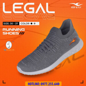 Giày thể thao trẻ em KeepFly Legal màu xám