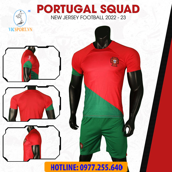 ÁO ĐỘI TUYỂN BỒ ĐÀO NHA WC 2022 MÀU ĐỎ