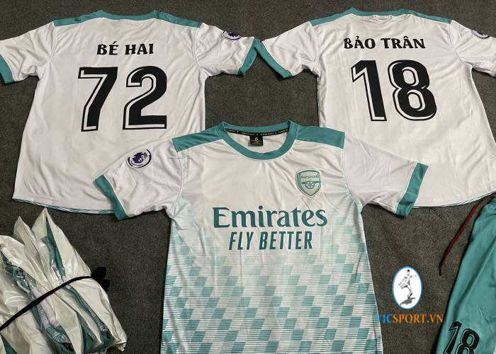 ÁO ARSENAL TRẮNG XANH IN CHO KHÁCH - Hình ảnh 6