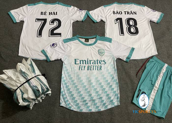 ÁO ARSENAL TRẮNG XANH IN CHO KHÁCH - Hình ảnh 7