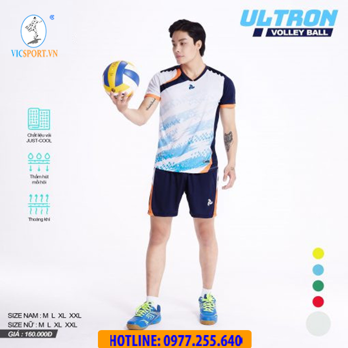 BỘ BÓNG CHUYỀN NAM ULTRON TRẮNG - Hình ảnh 5