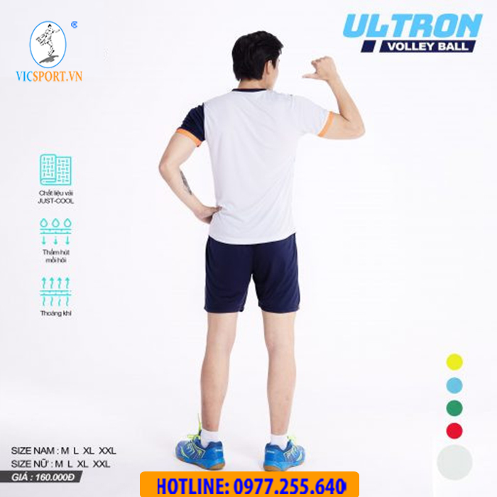 BỘ BÓNG CHUYỀN NAM ULTRON TRẮNG - Hình ảnh 4