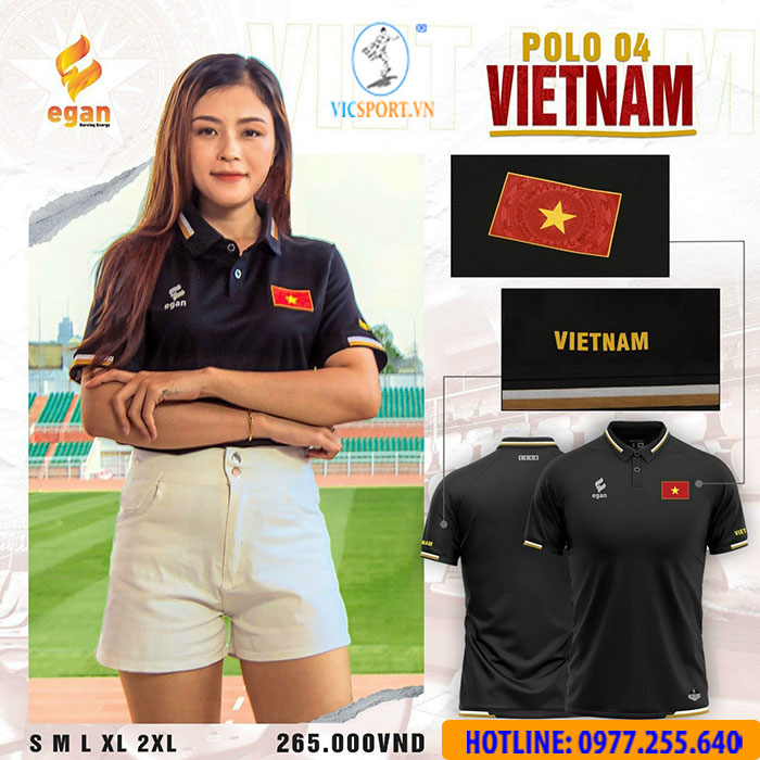 ÁO POLO DI CHUYỂN ĐỘI TUYỂN VIỆT NAM MÀU ĐEN - Hình ảnh 2