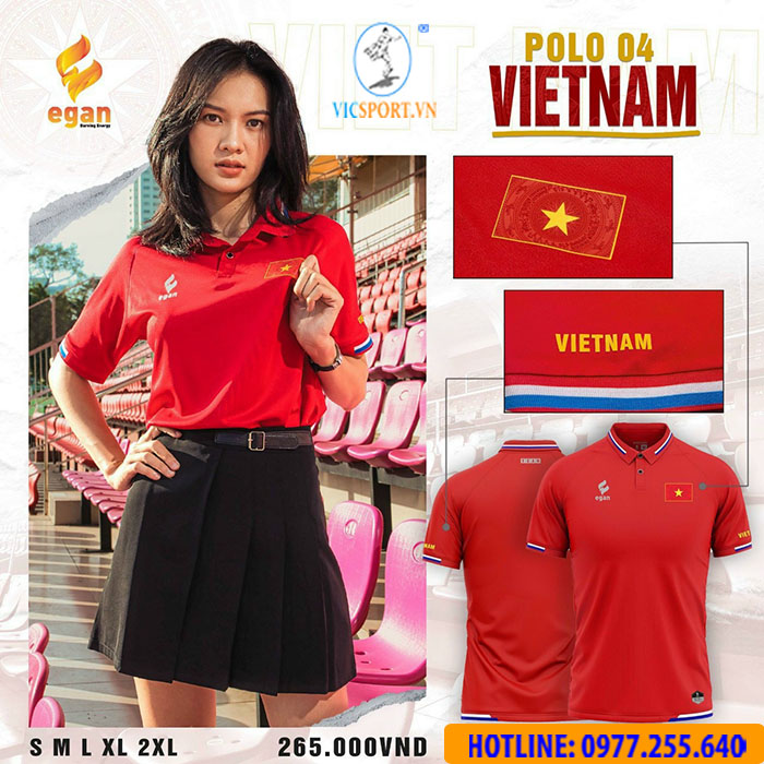ÁO POLO DI CHUYỂN ĐỘI TUYỂN VIỆT NAM MÀU ĐỎ - Hình ảnh 2