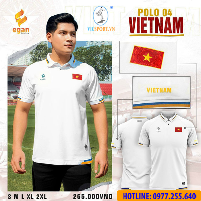 ÁO POLO DI CHUYỂN ĐỘI TUYỂN VIỆT NAM MÀU TRẮNG