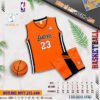 BỘ BÓNG RỔ TRẺ EM LAKERS MÀU CAM