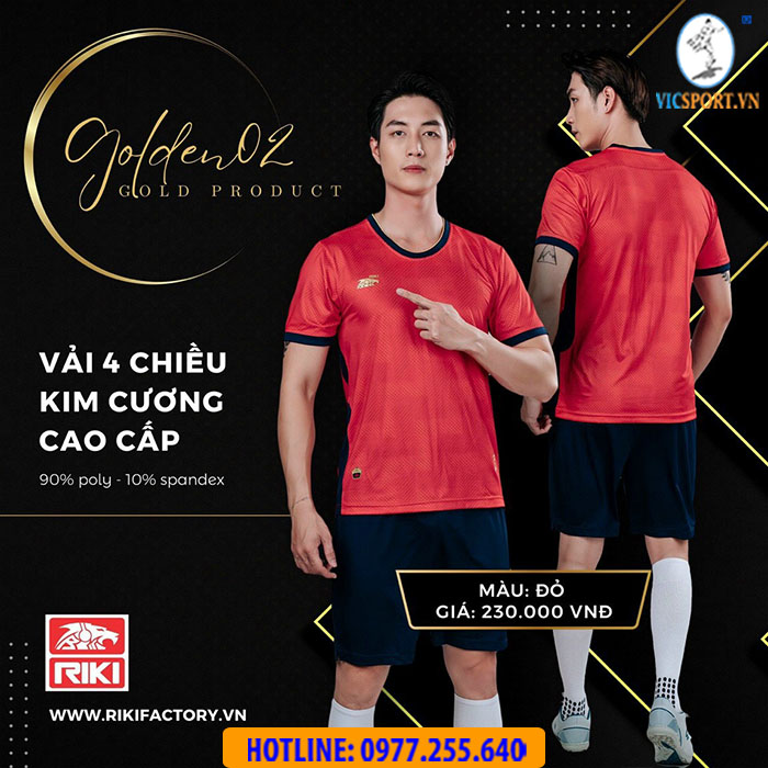 Áo đá banh không logo Riki Golden 2 - Hình ảnh 5