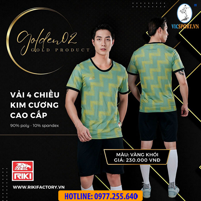 Áo đá banh không logo Riki Golden 2 - Hình ảnh 4