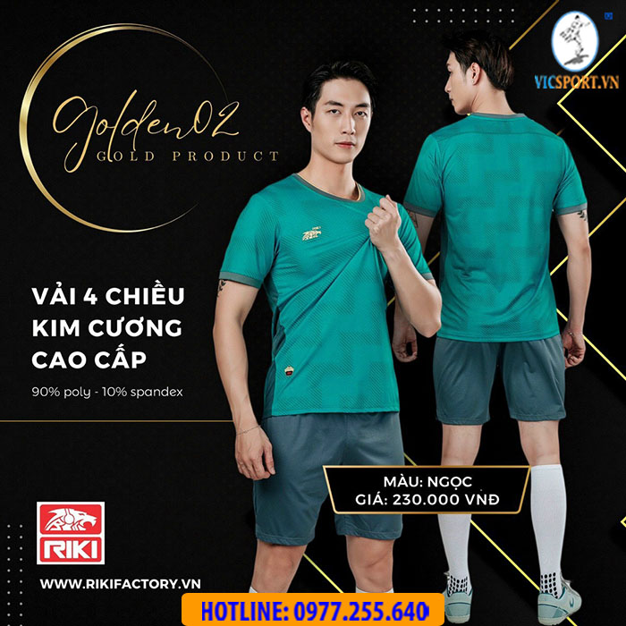Áo đá banh không logo Riki Golden 2 - Hình ảnh 3
