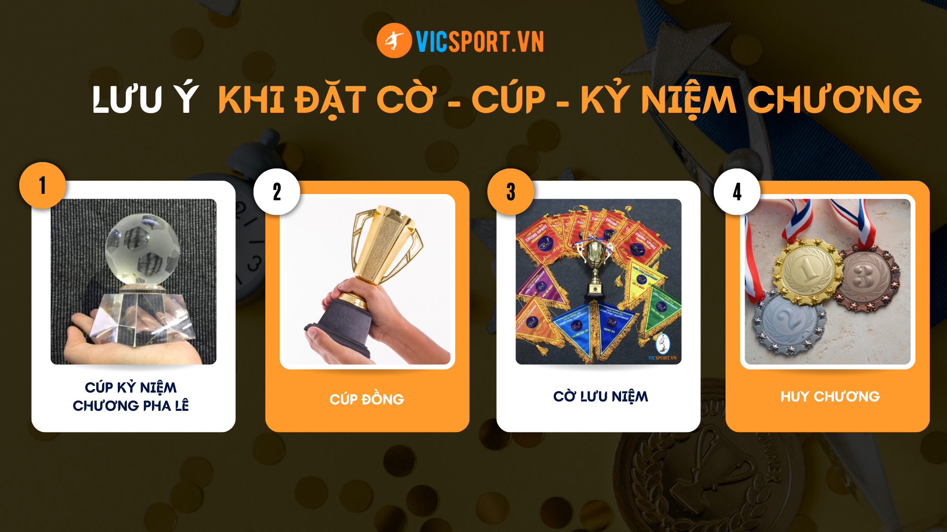 khi đặt cờ - cúp - kỷ niệm chương