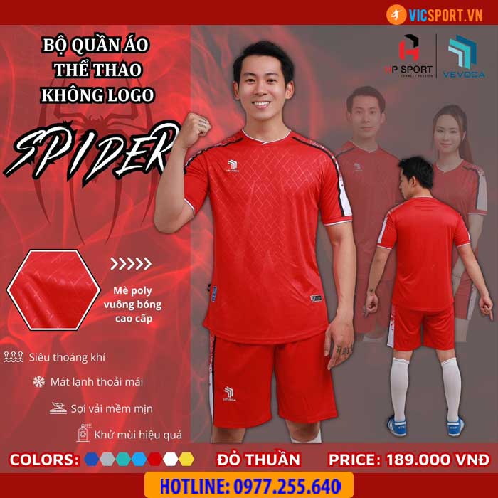 Áo đá banh không logo Vevoca Spider - Hình ảnh 8